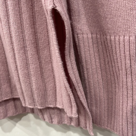 Repeat Cashmere Wide Ribbed Turtleneck Sweater in Dusty Pink Cashmere Wool S - Picture 12 of 16